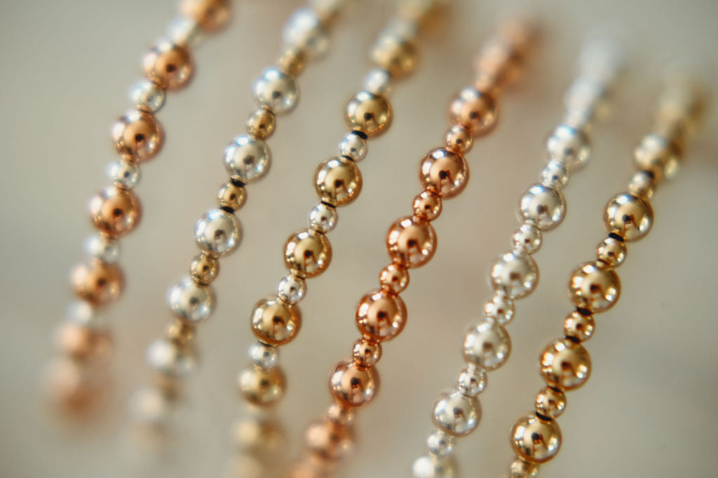 Hallie - Mixed Metal Gold Fill + Sterling Silver Beaded Bracelet