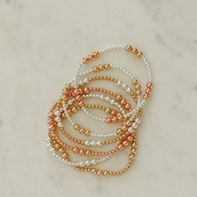 Everly - Mixed Metal Gold Fill Beaded Bracelet