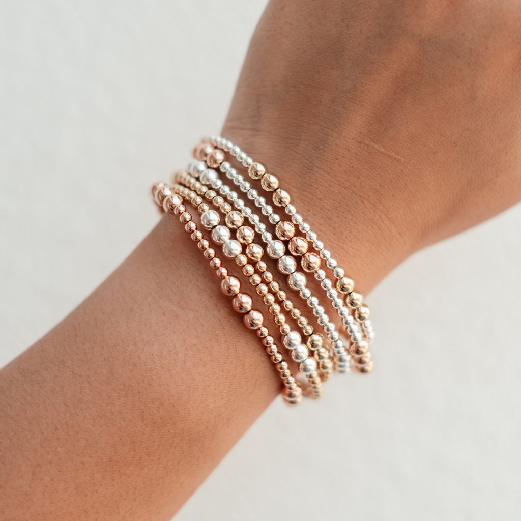 Everly - Mixed Metal Gold Fill Beaded Bracelet