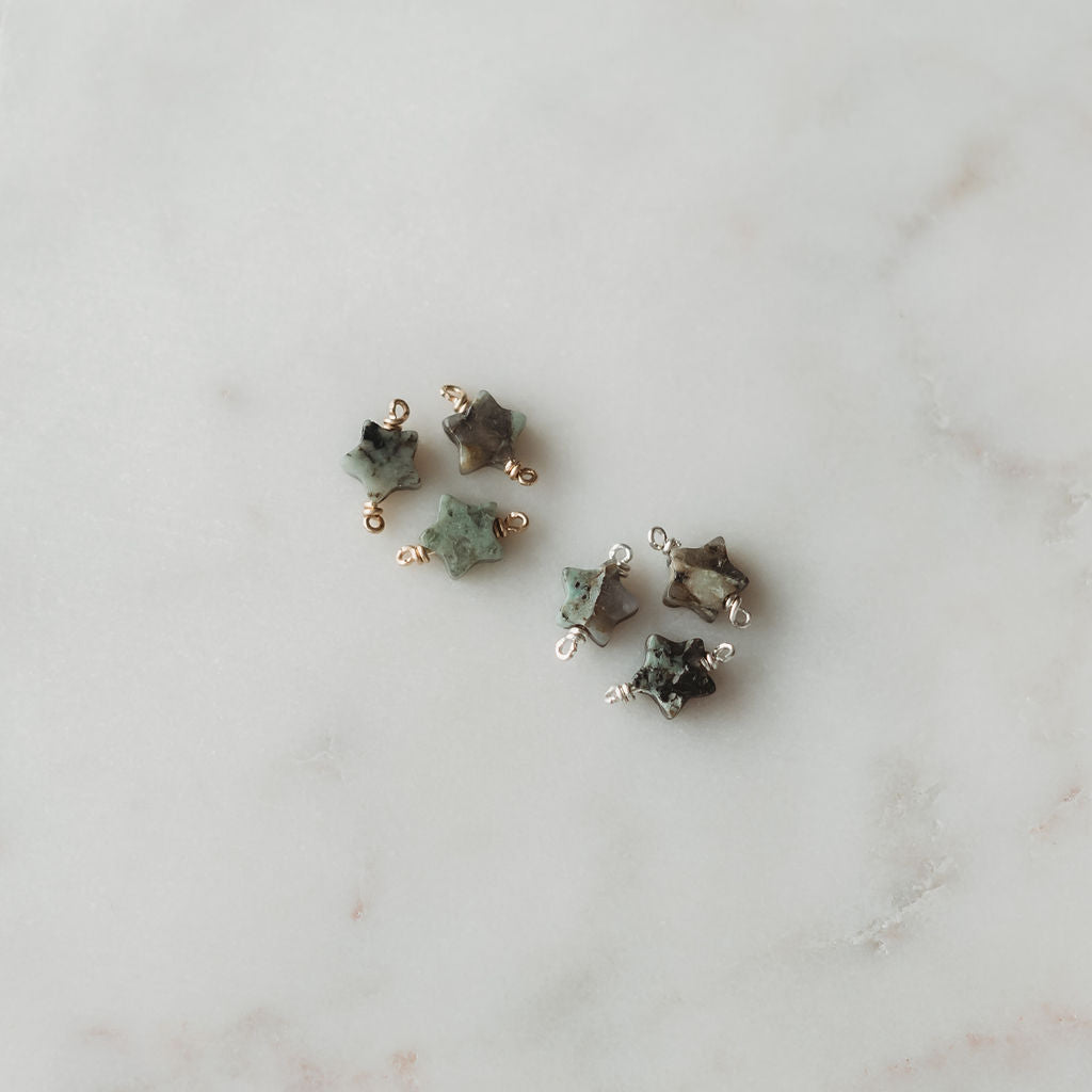 Gold Fill + Sterling Silver - Turquoise STAR Connectors