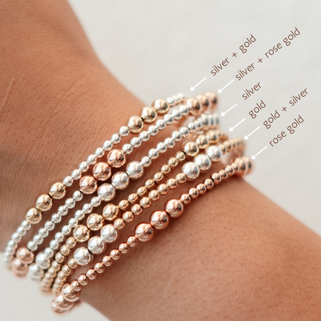 Everly - Mixed Metal Gold Fill Beaded Bracelet