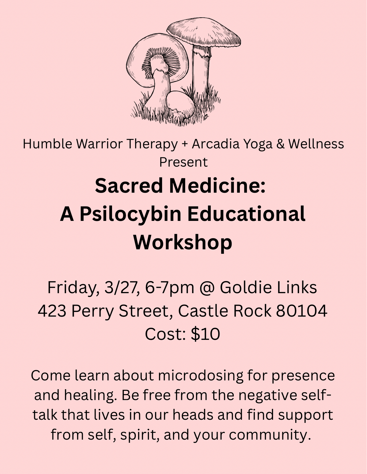 Sacred Medicine - Psilocybin Educational Workshop