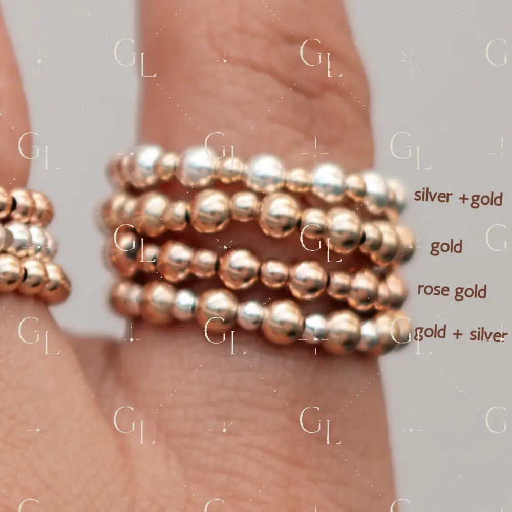 14k Gold Fill & Sterling Silver Stretchy Ring