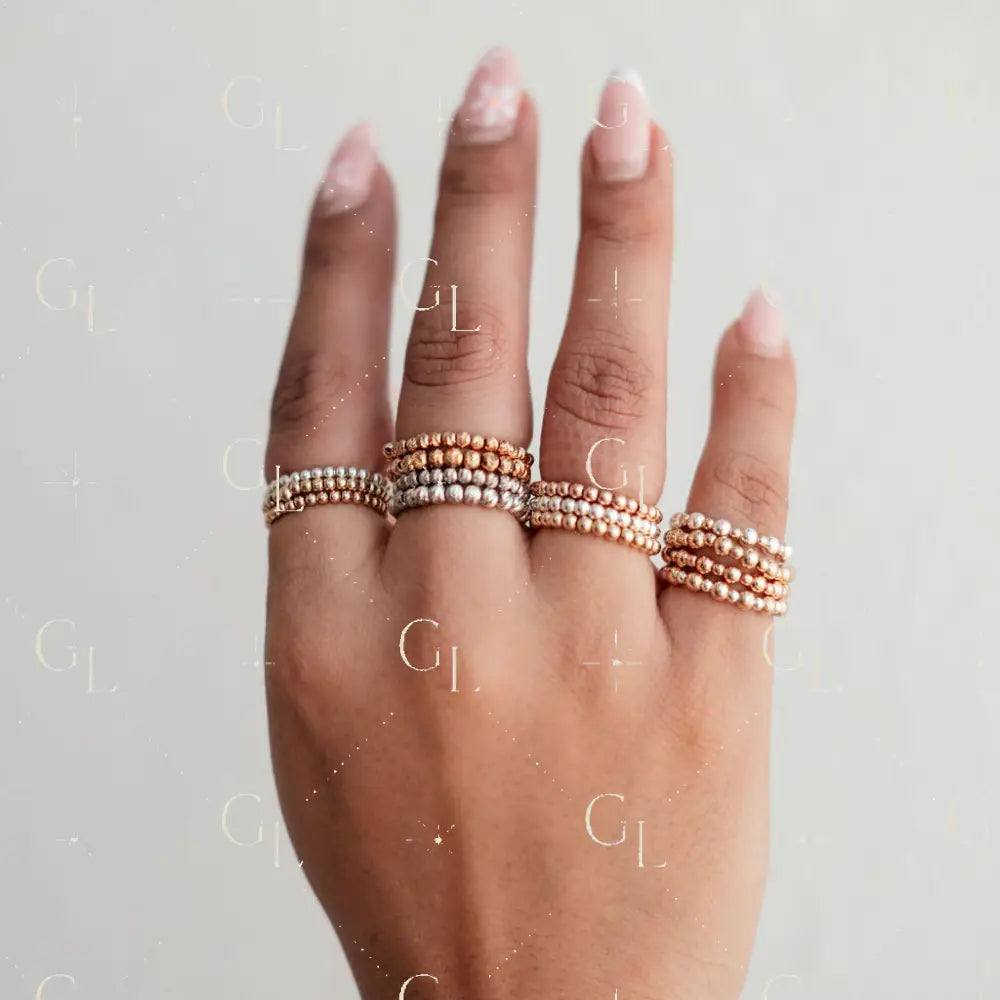 14k Gold Fill & Sterling Silver Stretchy Ring