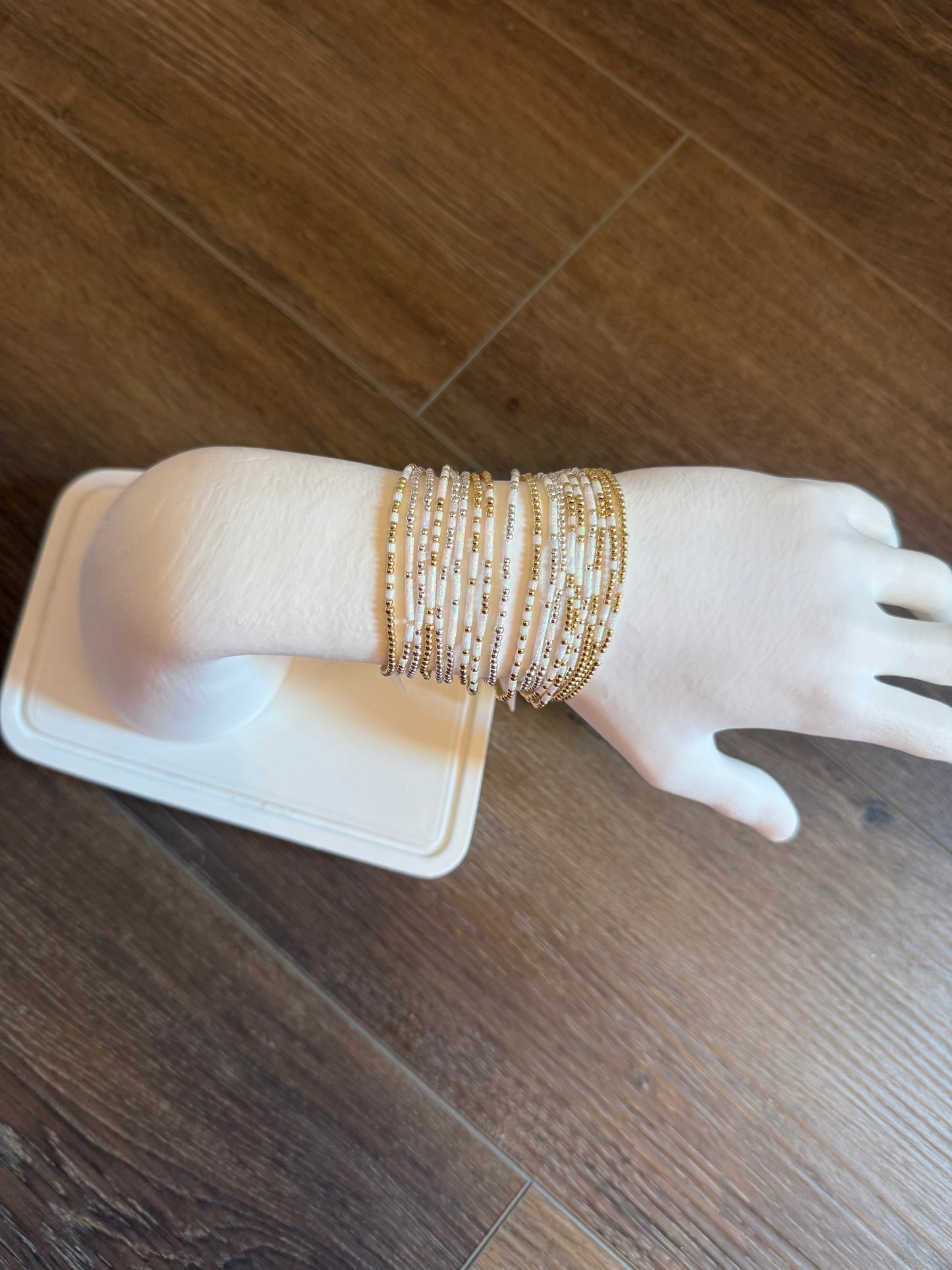 Opalite Morse Code Bracelet - 14k Gold Fill or Sterling Silver