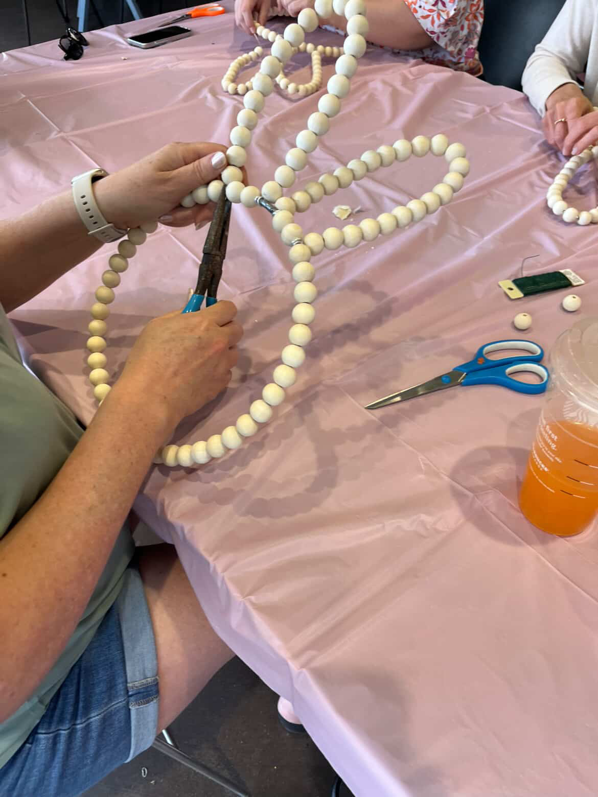 Wooden Beaded Bunny Wreath - March 26th 6PM