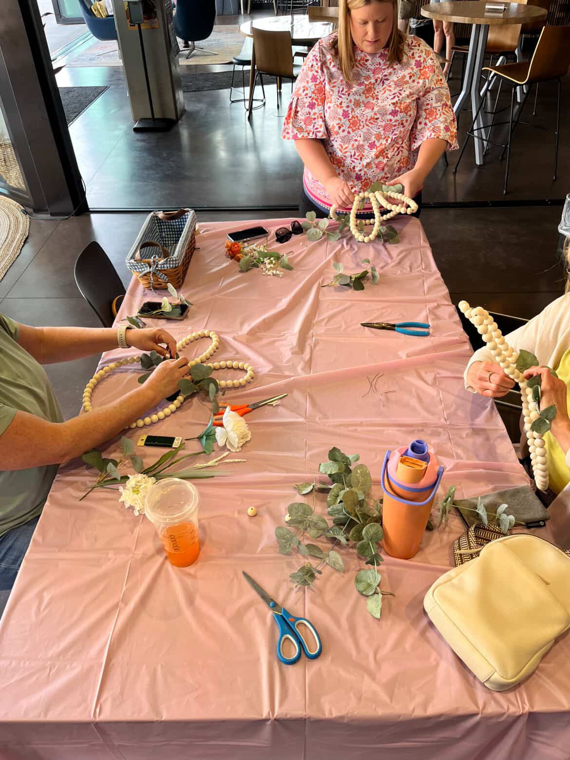 Wooden Beaded Bunny Wreath - March 26th 6PM