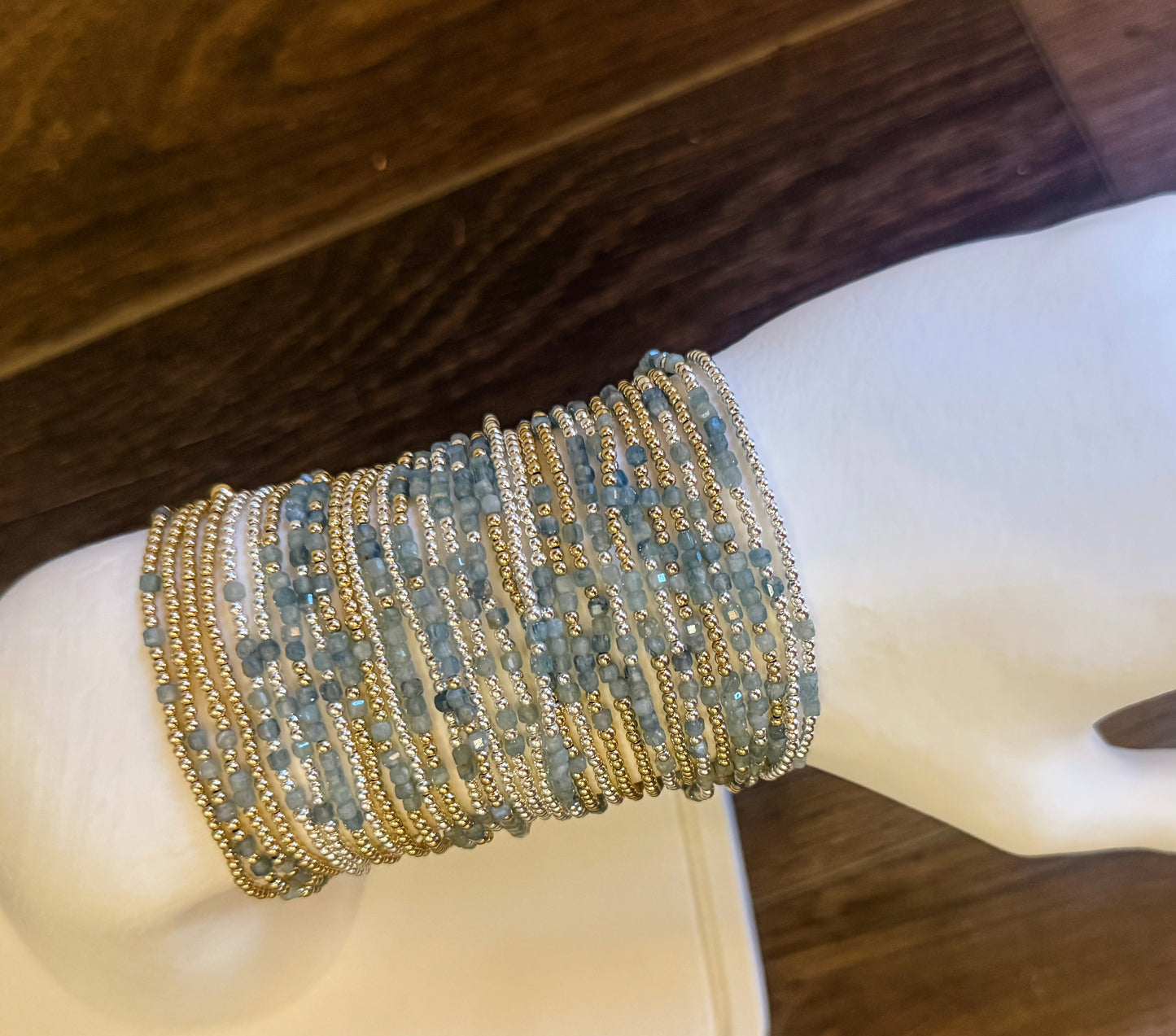 Kyanite Morse Code Bracelet - 14k Gold Fill or Sterling Silver