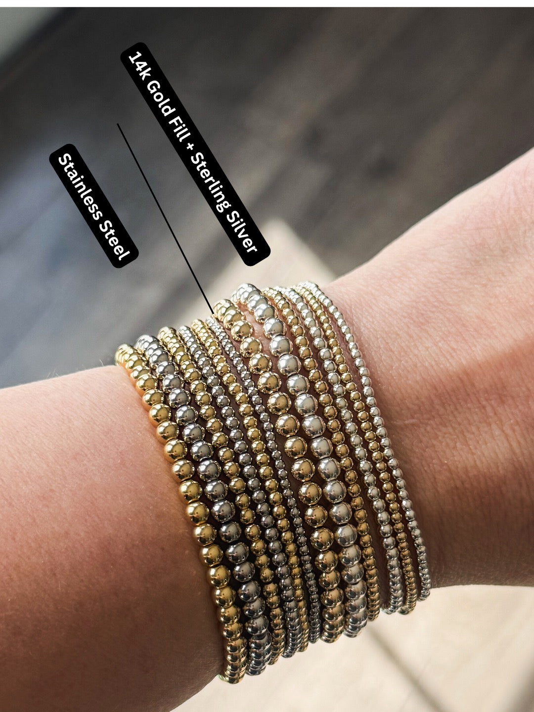 Black Onyx Morse Code Bracelet - Stainless Steel