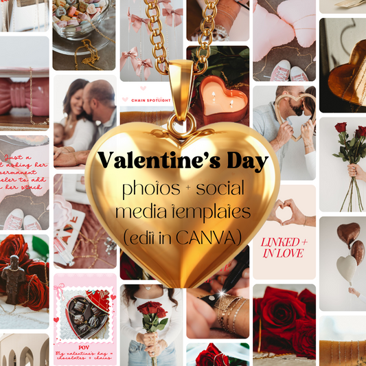 Valentine's Day Photos and Editable Social Media Templates