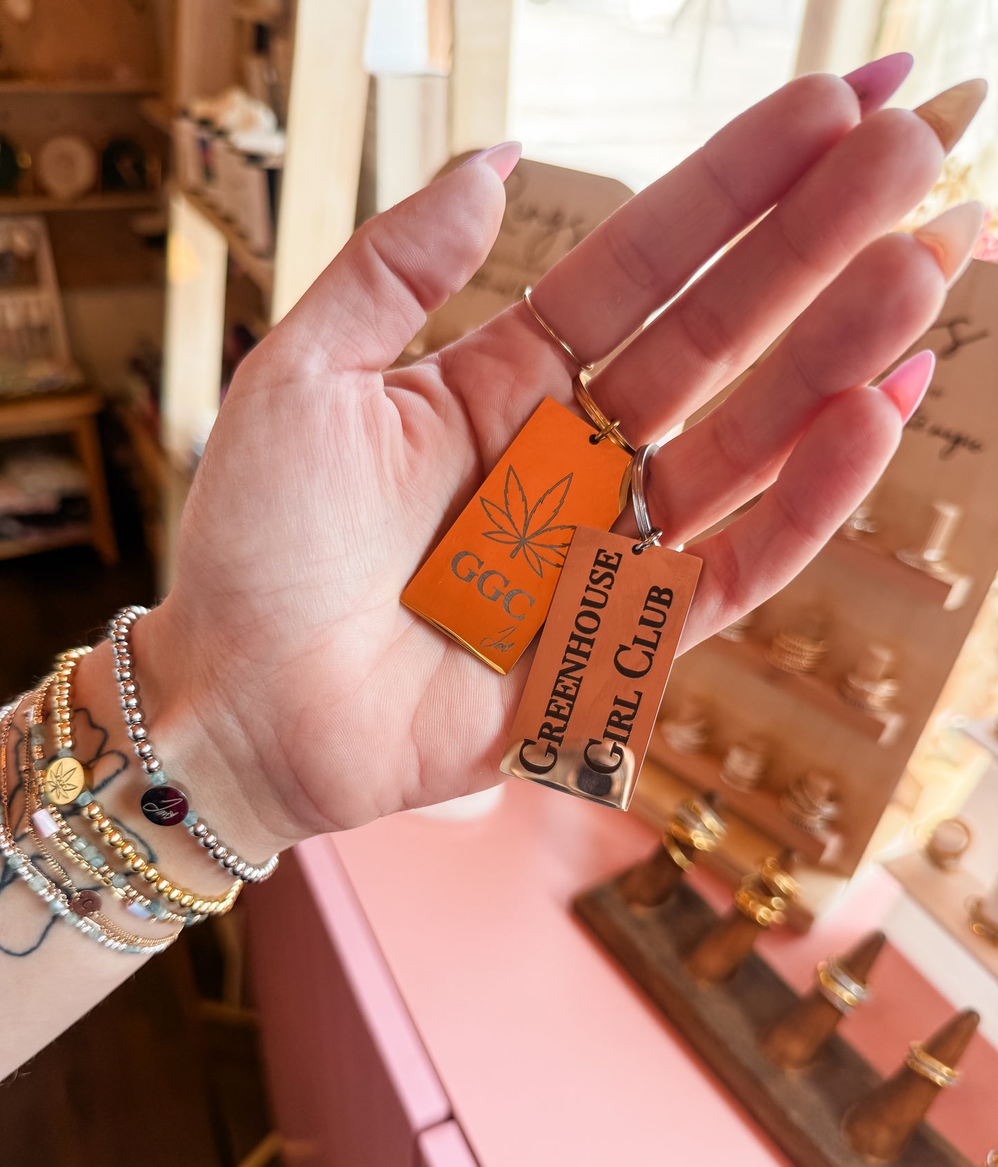 Greenhouse Girl Club Engraved Keychain