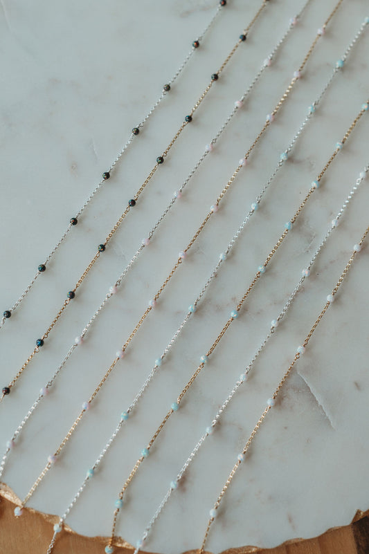 READY TO SHIP Opal Single Satellite Permanent Jewelry Chain (3 feet)