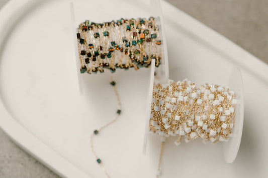 READY TO SHIP Opal Cube Satellite Permanent Jewelry Chain (3 feet)
