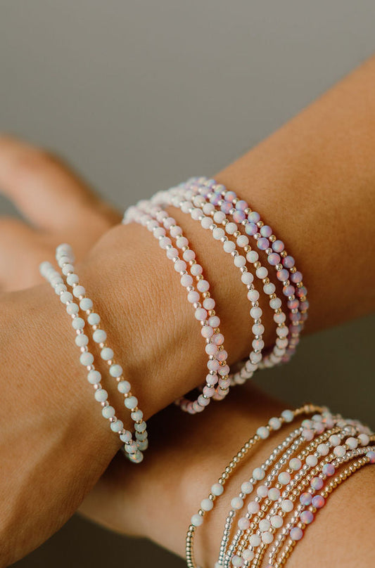 Ruthie Opalite 14k Gold Fill and Sterling Silver Beaded Bracelet