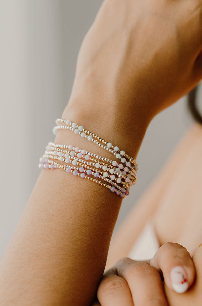 Ruthie Opalite 14k Gold Fill and Sterling Silver Beaded Bracelet