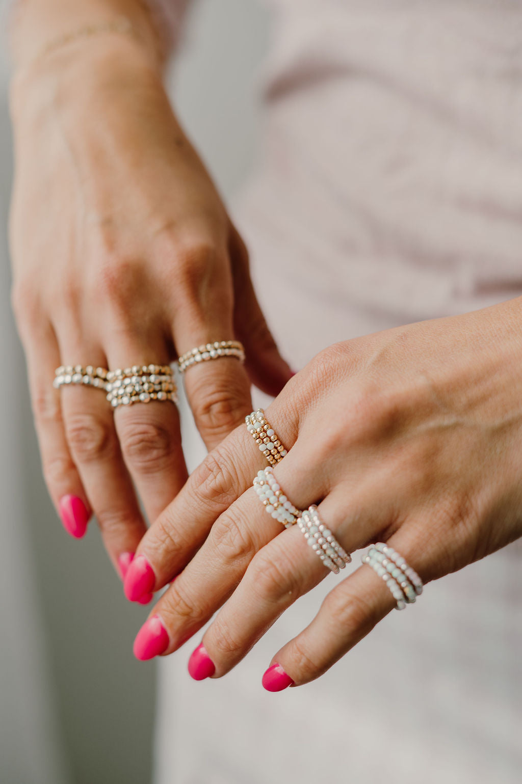 14k Gold Fill & Sterling Silver Stretchy Ring