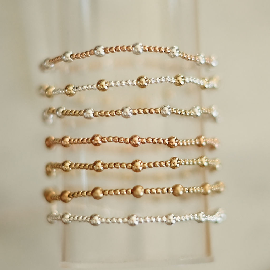 Crew - Mixed Metal Gold Fill Beaded Bracelet