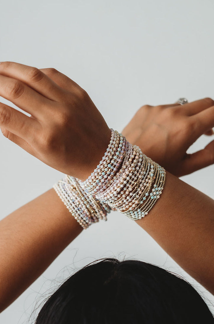 Ezra Opalite 14k Gold Fill and Sterling Silver Beaded Bracelet