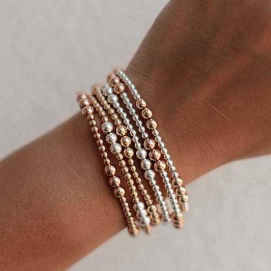 Everly - Mixed Metal Gold Fill Beaded Bracelet