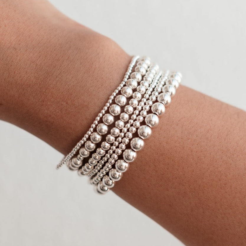 Simply Beaded Sterling Silver Bracelet