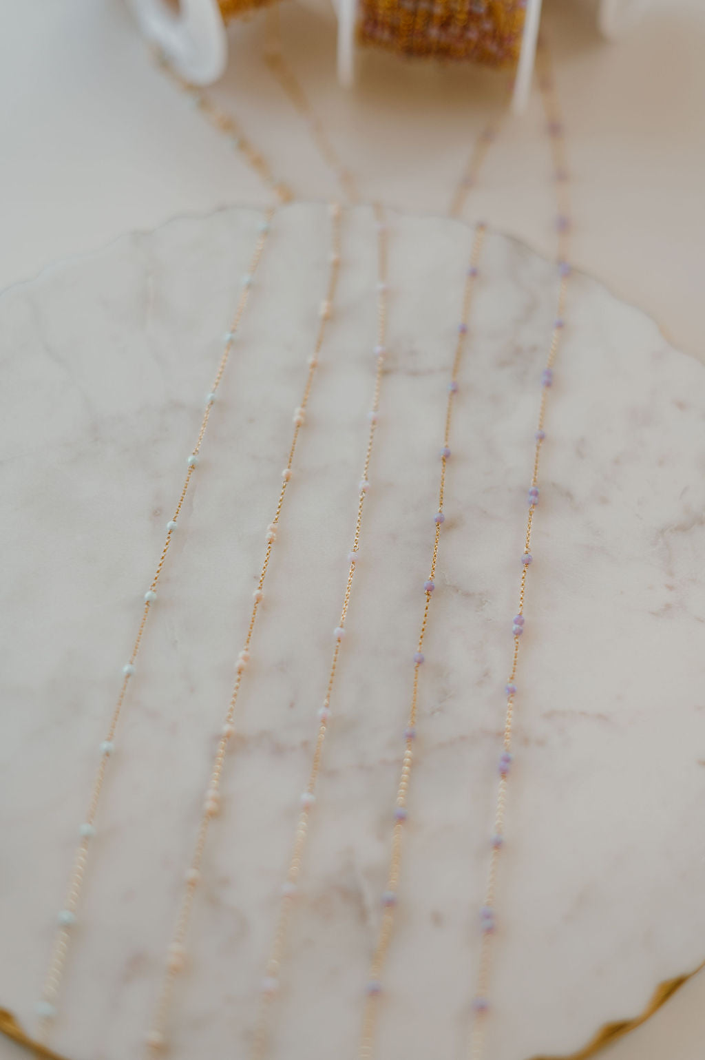 READY TO SHIP Opal beaded chain including NEW Purple + Coral Opal Permanent Jewelry Chain (3 feet)