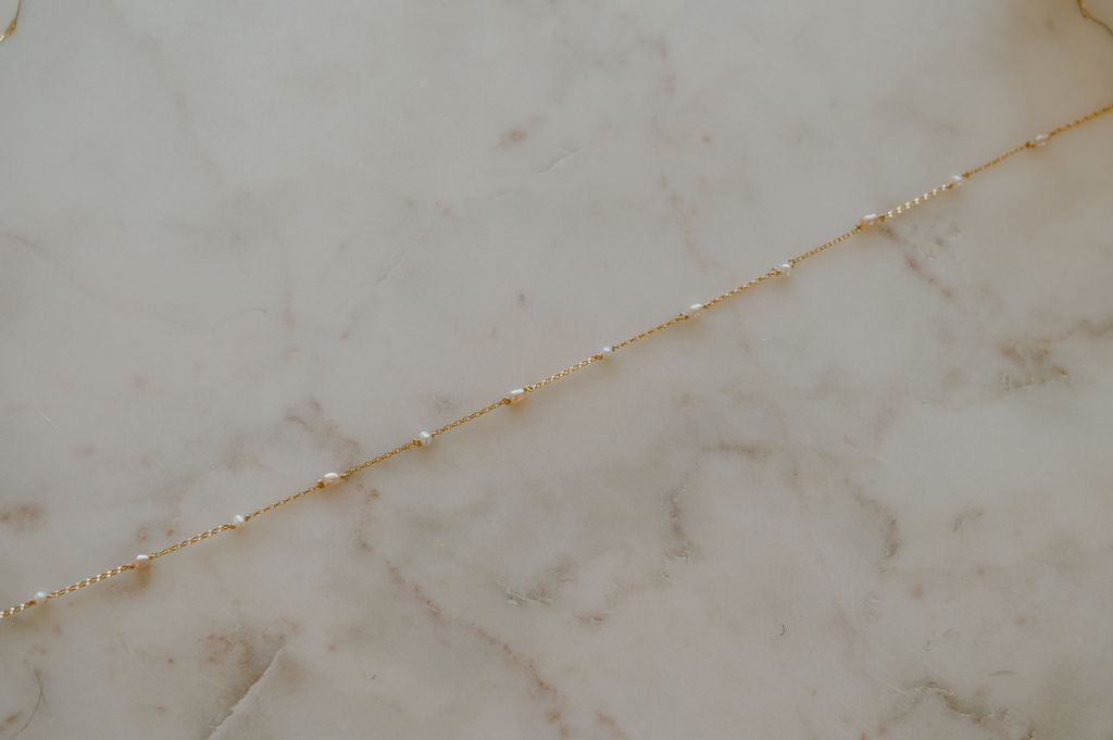 READY TO SHIP Pink + White Pearl Satellite Permanent Jewelry Chain (3 feet)