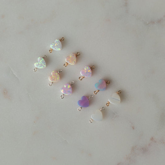 Opal + Pearl HEART Connectors