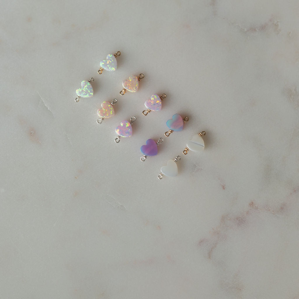 Opal + Pearl HEART Connectors