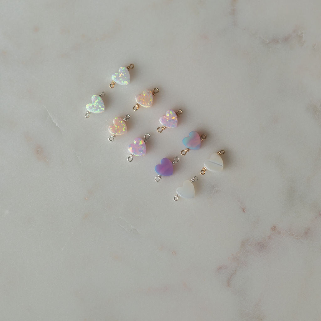 Opal + Pearl HEART Connectors