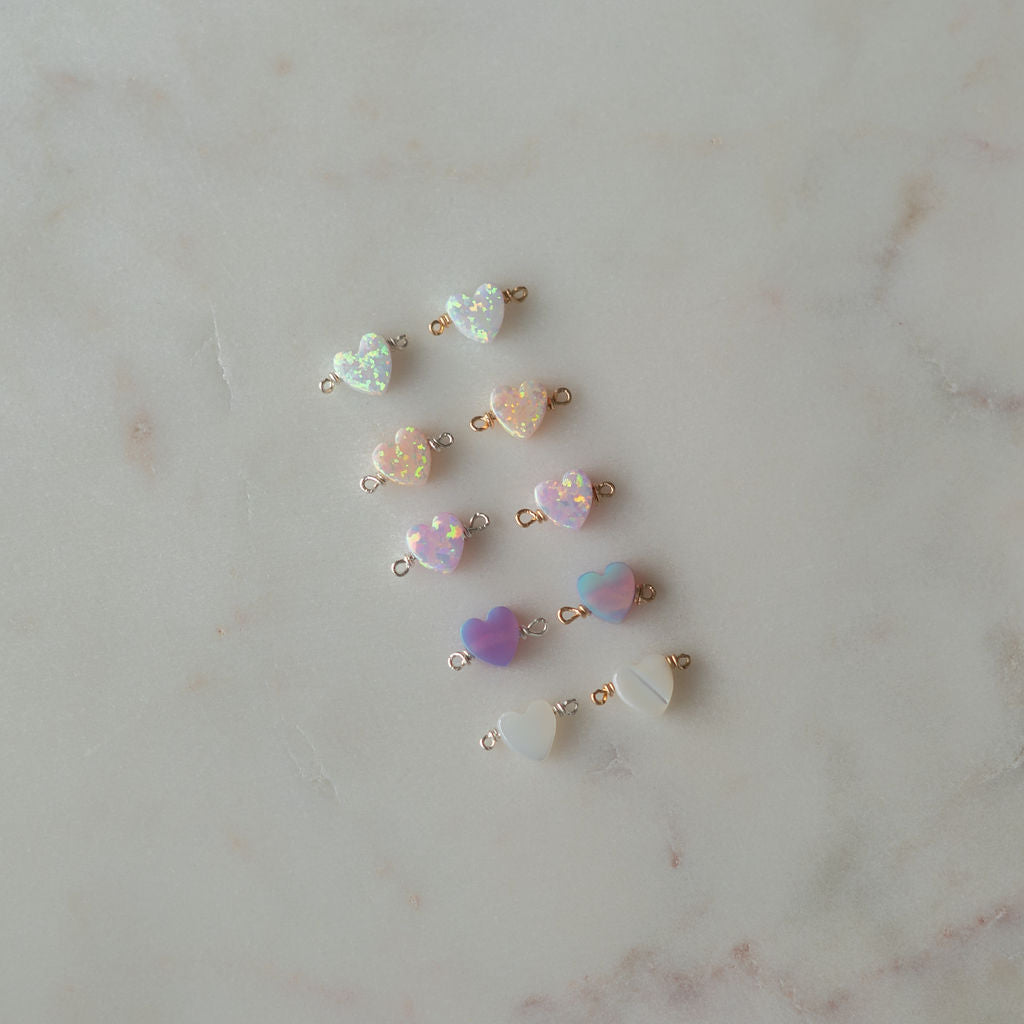 Opal + Pearl HEART Connectors