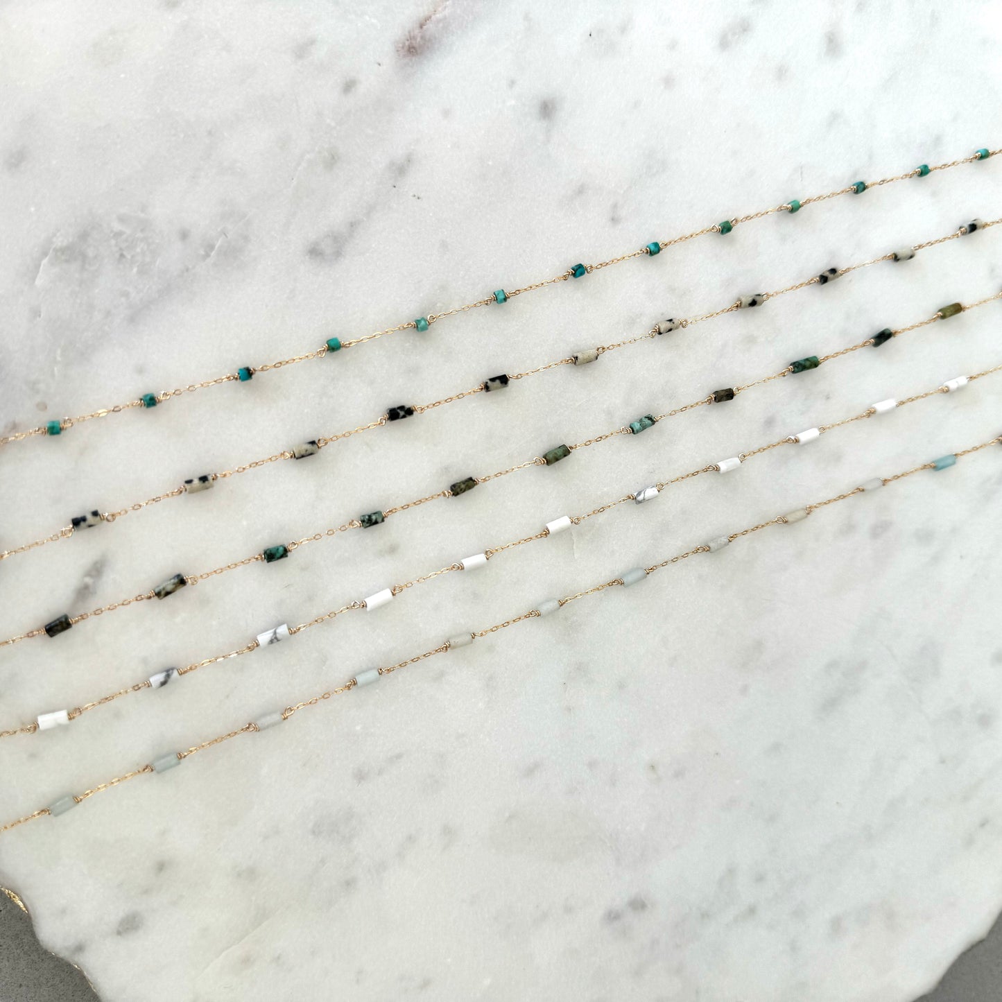 READY TO SHIP Gemstone Tube Permanent Jewelry Chain (3 feet)