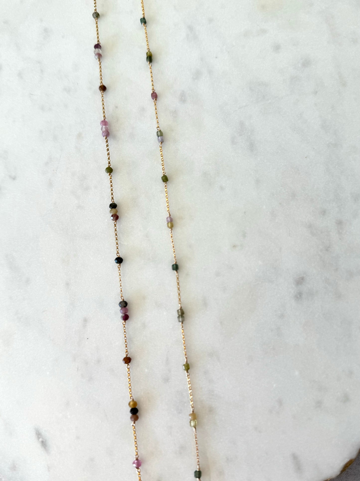 READY TO SHIP Watermelon Tourmaline Permanent Jewelry Chain (3 feet)