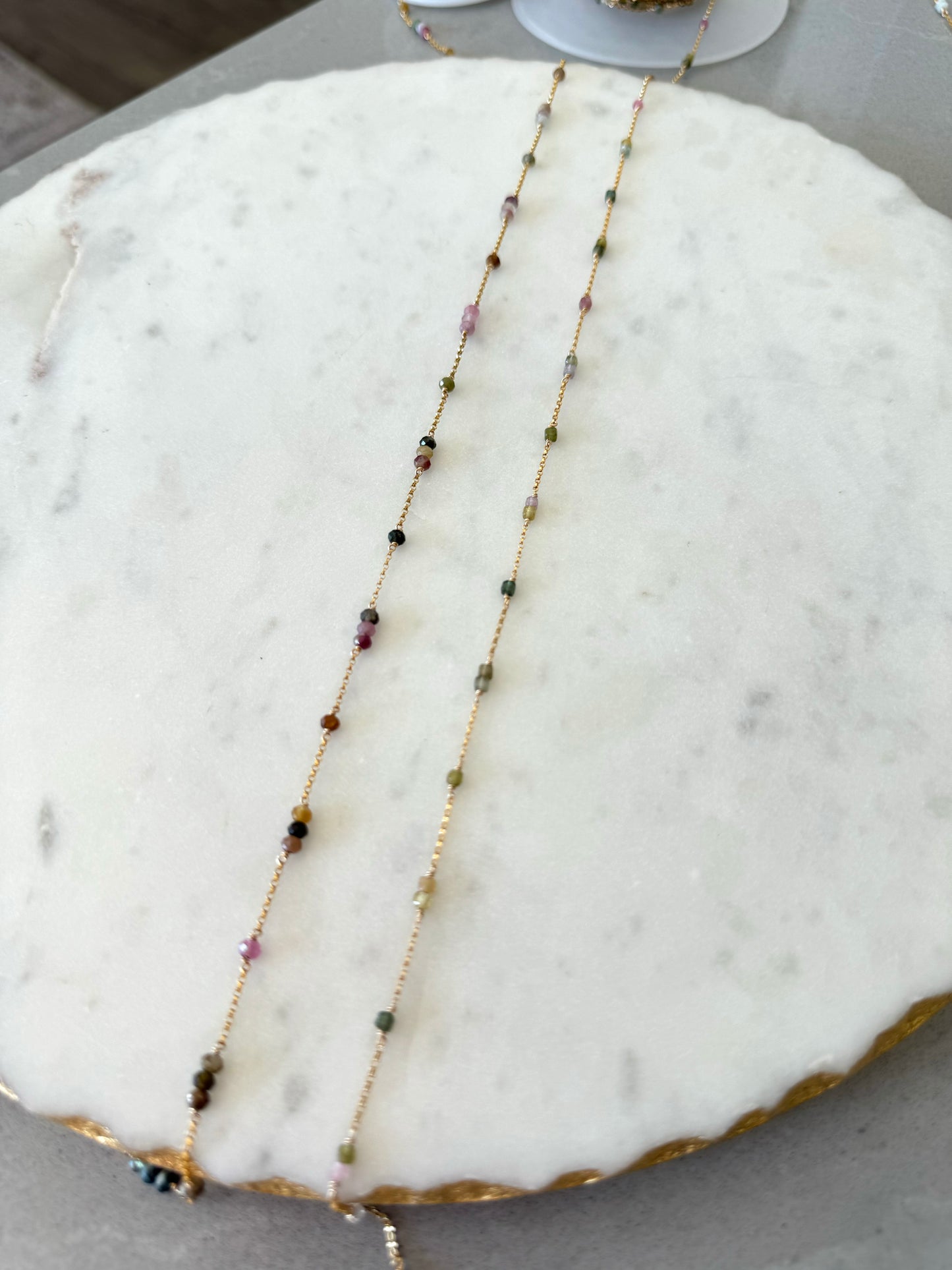 READY TO SHIP Watermelon Tourmaline Permanent Jewelry Chain (3 feet)