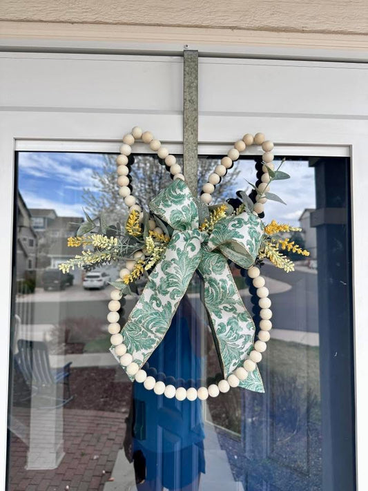 Wooden Beaded Bunny Wreath - March 26th 6PM