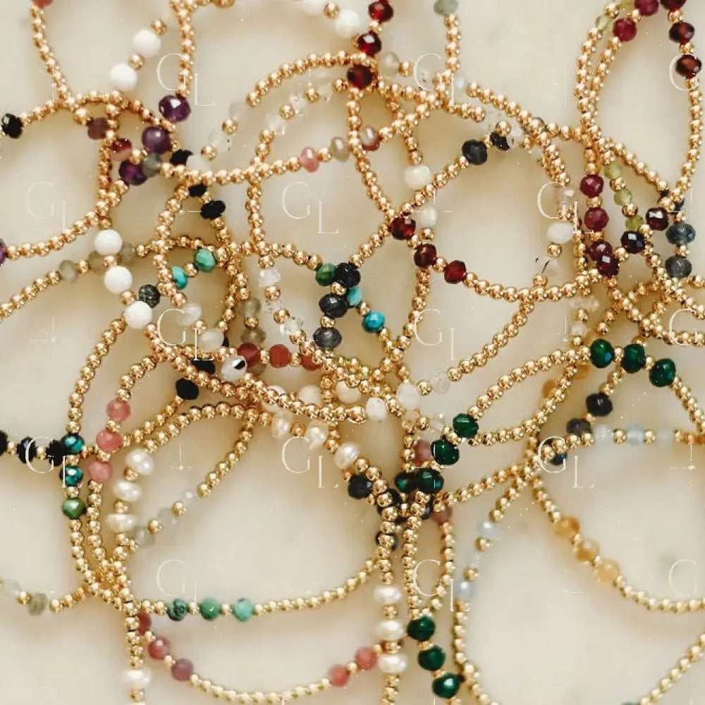 Charolette Birthstone Gemstone Beaded Bracelet