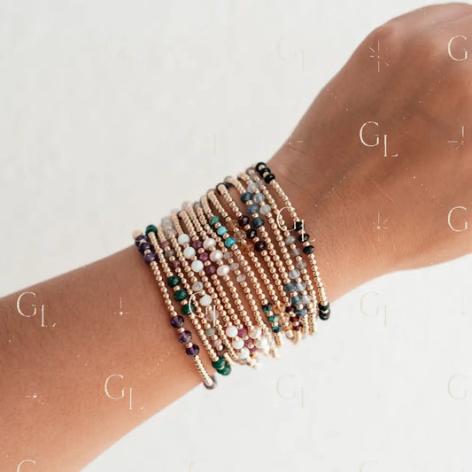 Charolette Birthstone Gemstone Beaded Bracelet