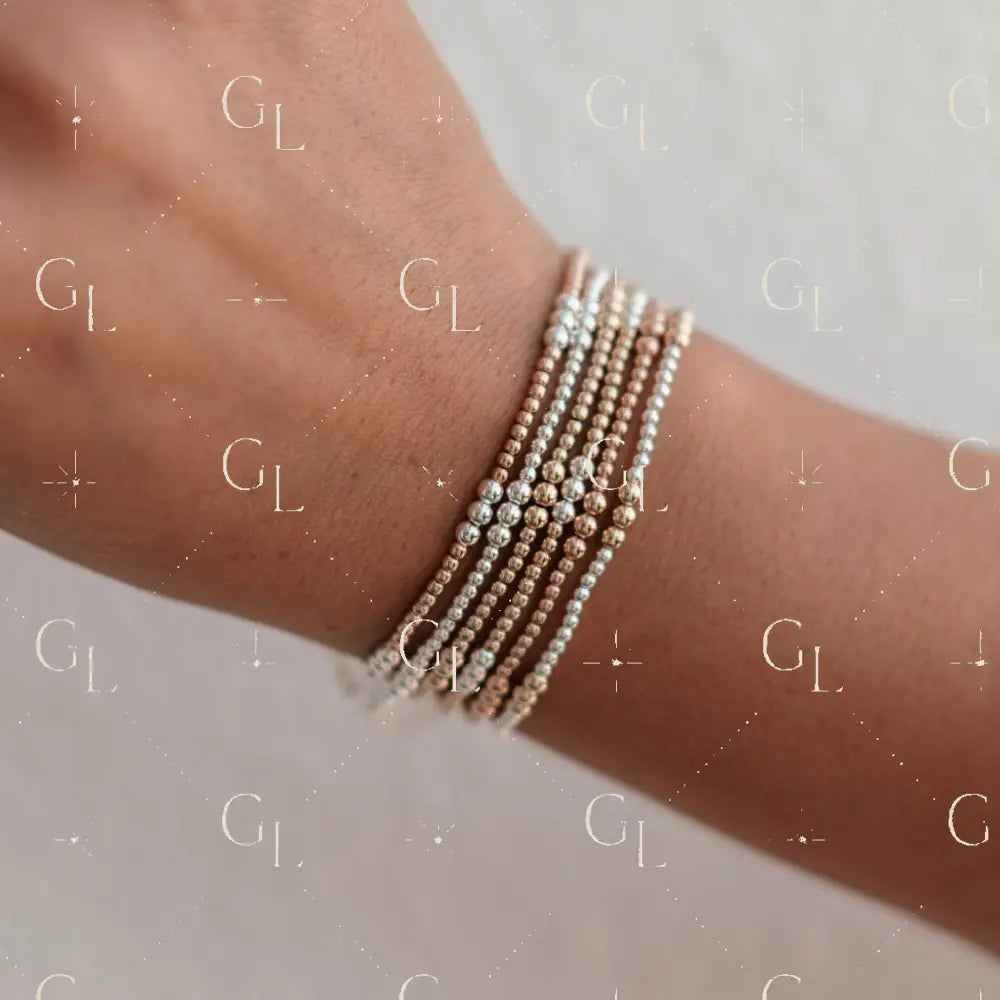 Endy - Mixed Metal Gold Fill + Sterling Silver Beaded Bracelet