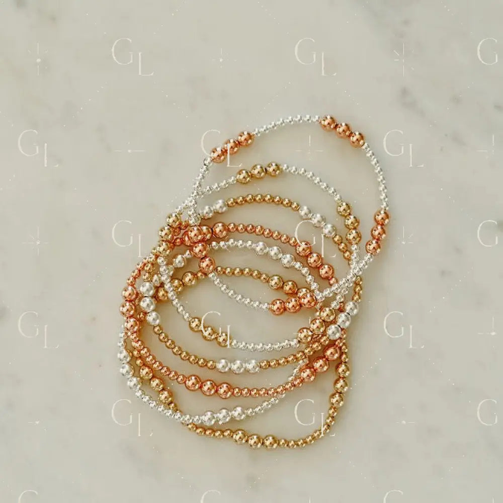 Everly - Mixed Metal Gold Fill Beaded Bracelet