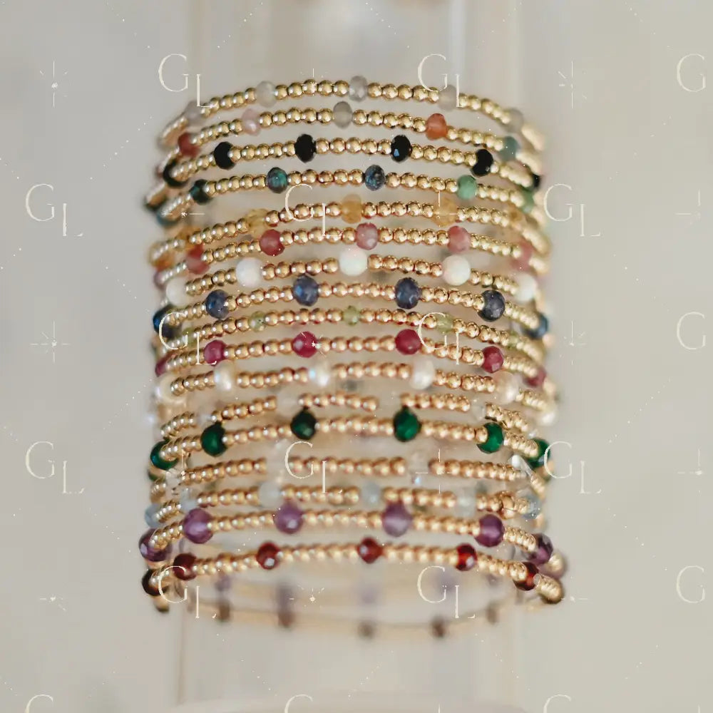 Ezra Birthstone Gemstone Beaded Bracelet