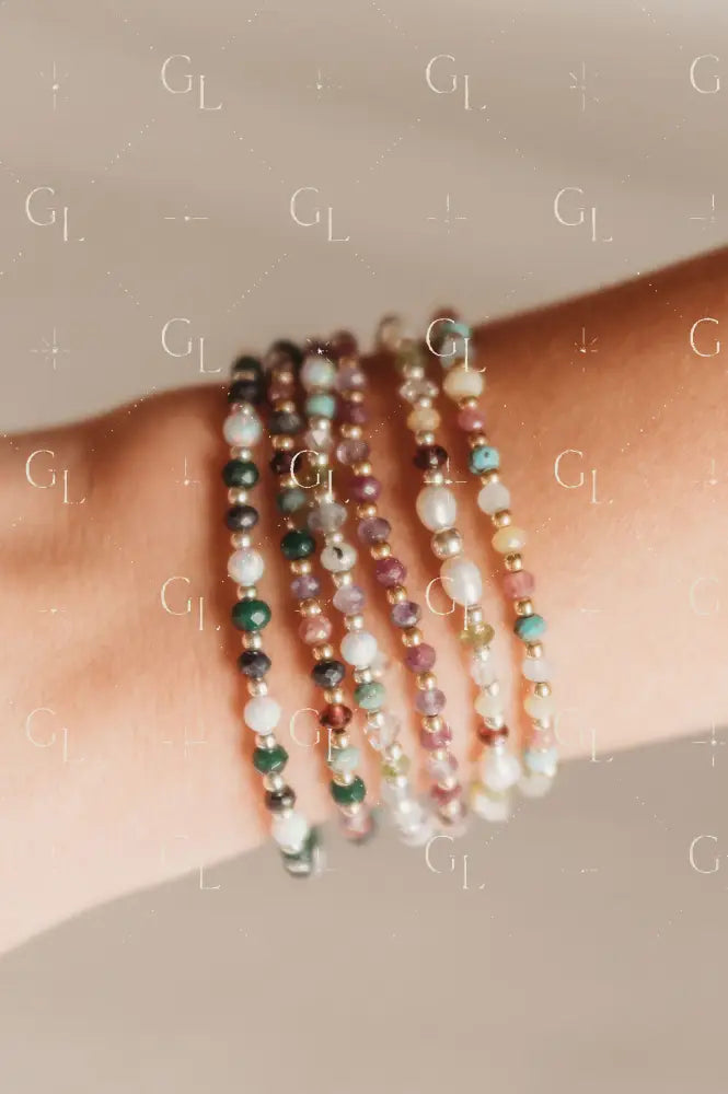 Gemline Collection- Ezra 14k Gold Fill + Sterling Silver Custom Birthstone Bracelet