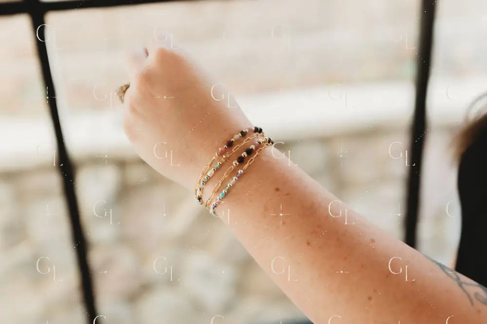 Gemline Collection- Joy Chained 14k Gold Fill + Sterling Silver Custom Birthstone Bracelet