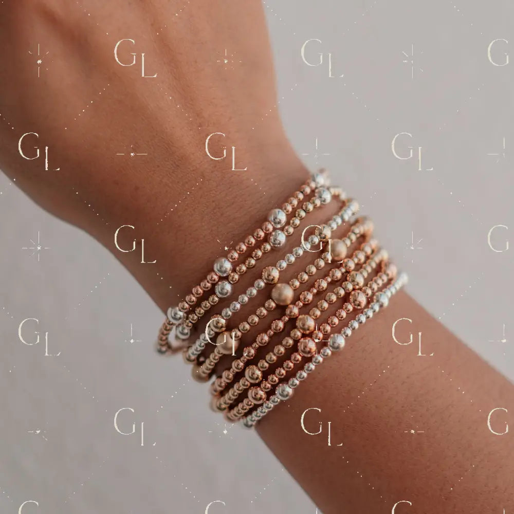 Hayes - Mixed Metal Gold Fill Beaded Bracelet