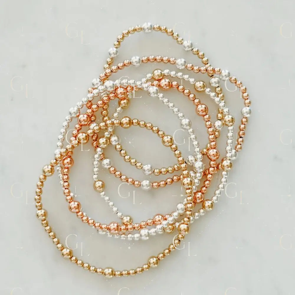 Hayes - Mixed Metal Gold Fill Beaded Bracelet