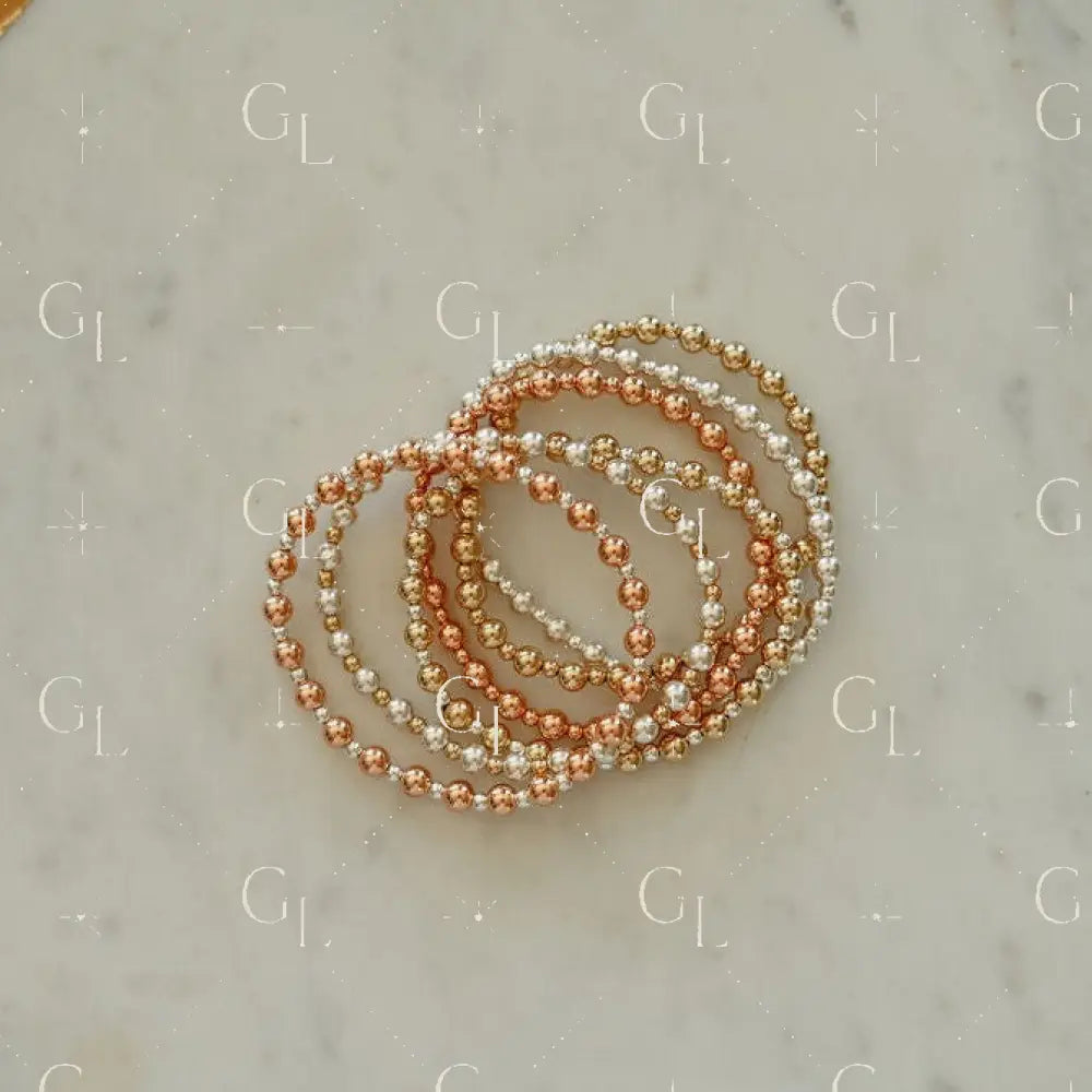 Jack - Mixed Metal Gold Fill + Sterling Silver Beaded Bracelet