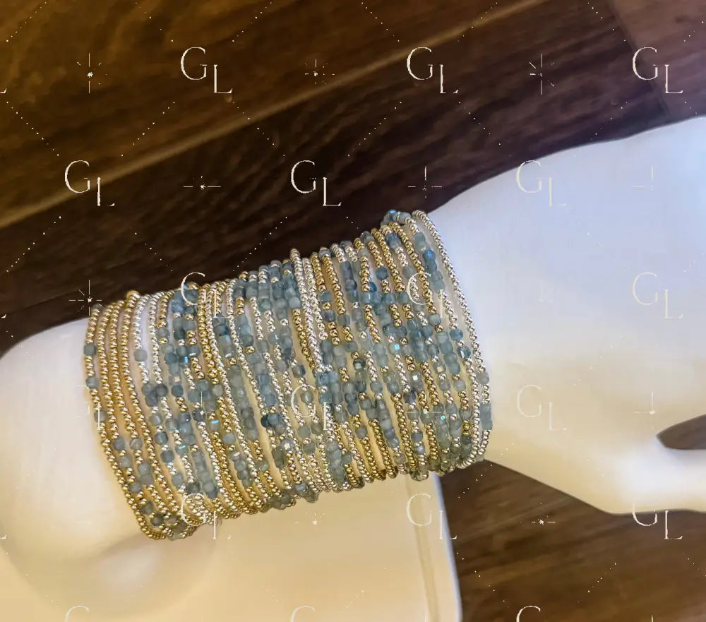Kyanite Morse Code Bracelet - 14k Gold Fill or Sterling Silver