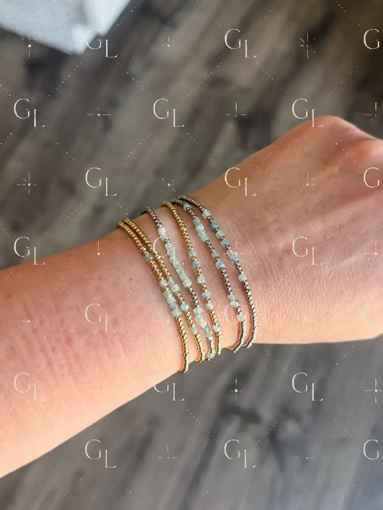 Kyanite Morse Code Bracelet - Stainless Steel
