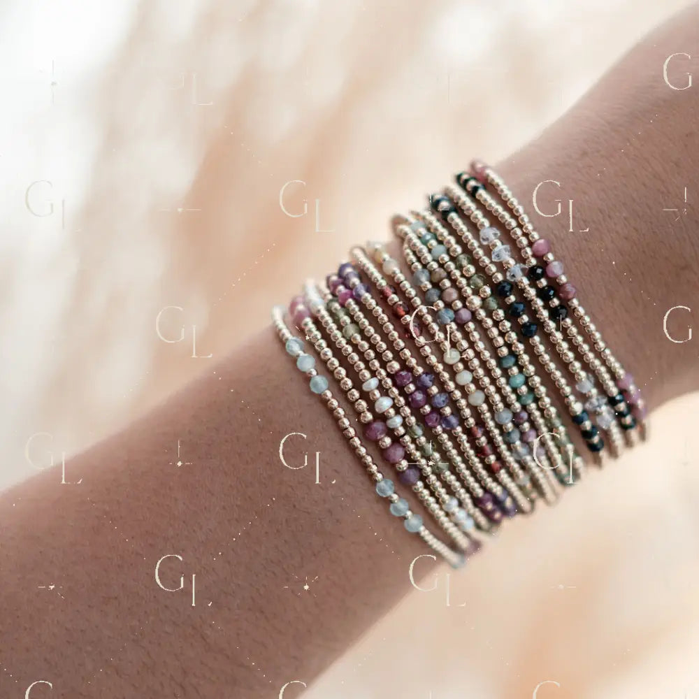 Marley Birthstone 14k Gold Fill and Sterling Silver Beaded Bracelet