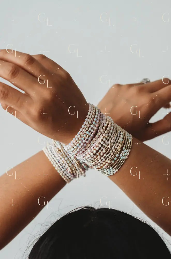 Marley Opalite 14k Gold Fill and Sterling Silver Beaded Bracelet