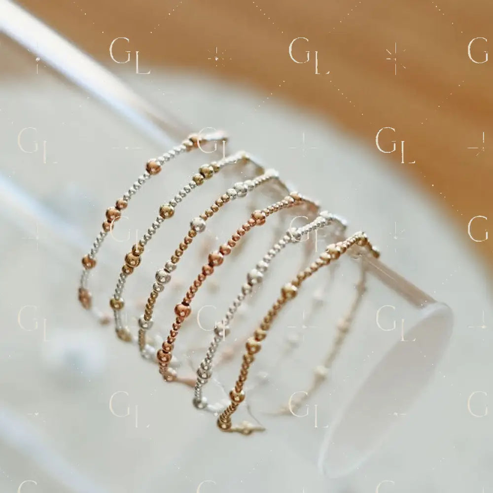 Oaklyn - Mixed Metal Gold Fill + Sterling Silver Beaded Bracelet