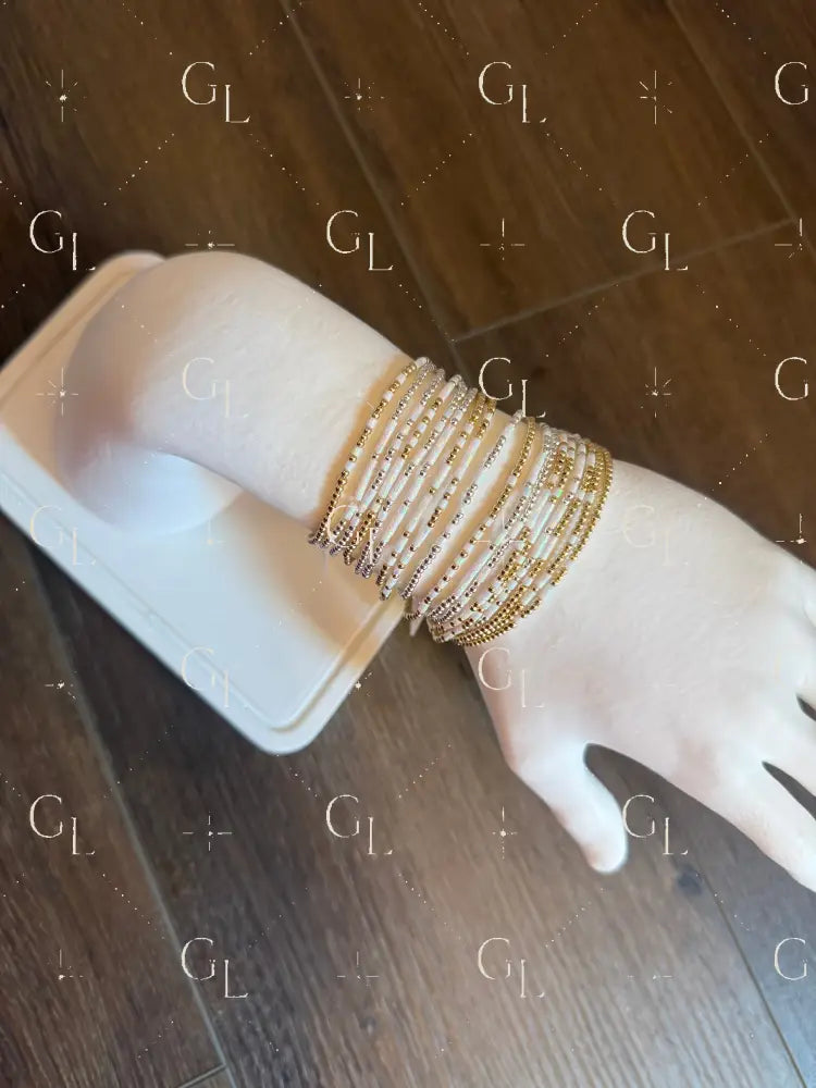 Opalite Morse Code Bracelet - 14k Gold Fill or Sterling Silver